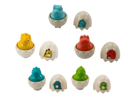 ZESTAW SZEŚCIU GEOMETRYCZNYCH JAJ DINOZAURÓW KOLOROWE