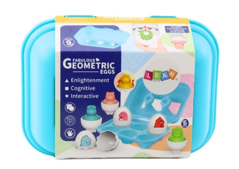 ZESTAW SZEŚCIU GEOMETRYCZNYCH JAJ DINOZAURÓW KOLOROWE