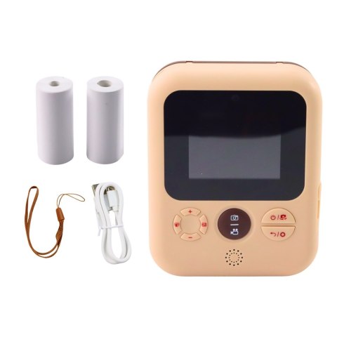 APARAT CYFROWY DLA DZIECI Z DRUKARKĄ NATYCHMIASTOWY BRĄZOWY 3 ROLKI PAPIERU