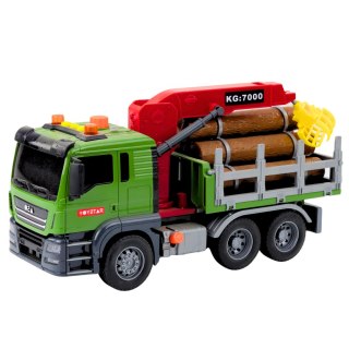 CIĘŻARÓWKA TRANSPORT DREWNA DŹWIG BALE DREWNA ŚWIATŁA DŹWIĘKI