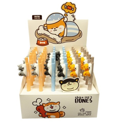 DŁUGOPIS Z FIGURKĄ PIESKA SHIBA NIEBIESKI TUSZ 0.5MM