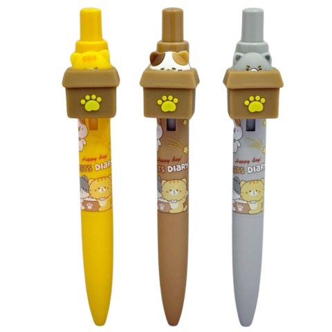 DŁUGOPIS ŻELOWY Z KOTEM W PUDEŁKU NIEBIESKI TUSZ 0.5MM