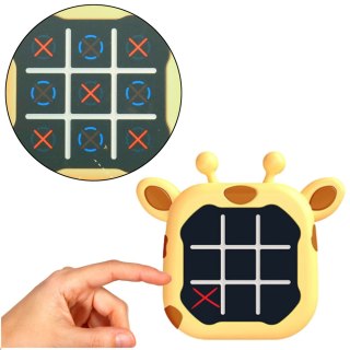 GRA ELEKTRONICZNA 3W1 KÓŁKO I KRZYŻYK MEMORY ŻYRAFA ŻÓŁTA