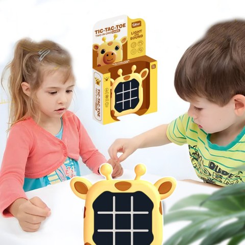 GRA ELEKTRONICZNA 3W1 KÓŁKO I KRZYŻYK MEMORY ŻYRAFA ŻÓŁTA