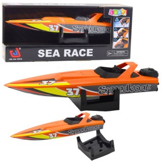 ŁÓDŹ MOTORÓWKA NAKRĘCANY MECHANIZM DO WODY POMARAŃCZOWA