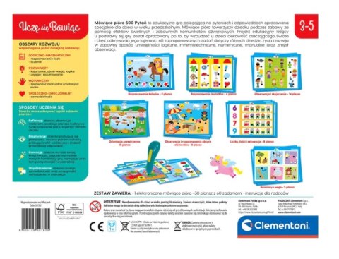 MÓWIĄCE PIÓRO 500 PYTAŃ UCZĘ SIĘ BAWIĄC JĘZYK POLSKI CLEMENTONI 50782