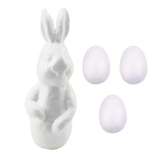 ZESTAW DO MALOWANIA STYROPIANOWYCH OZDÓB ZAJĄC 3 JAJKA FARBY