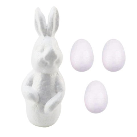 ZESTAW DO MALOWANIA STYROPIANOWYCH OZDÓB ZAJĄC 3 JAJKA FARBY