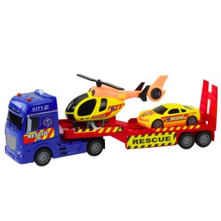 ZESTAW RATOWNICZY CIĘŻARÓWKA HELIKOPTER SAMOCHÓD ŚWIATŁA DŹWIĘKI