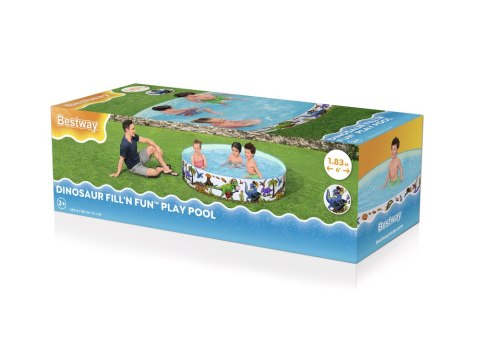 BASEN OGRODOWY DINOZAURY 183 CM X 38 CM BESTWAY 55022