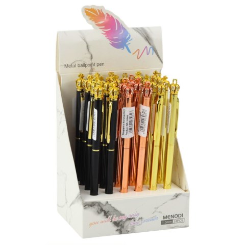 DŁUGOPIS METALOWY AUTOMATYCZNY KORONA NIEBIESKI TUSZ 1.0MM