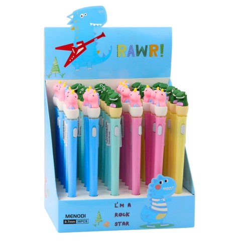 DŁUGOPIS ŚWIECĄCY DINOZAUR W JAJKU NIEBIESKI TUSZ 0.7MM MIX