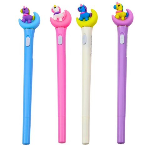 DŁUGOPIS ŚWIECĄCY JEDNOROŻEC NA KSIĘŻYCU NIEBIESKI TUSZ 0.7MM MIX