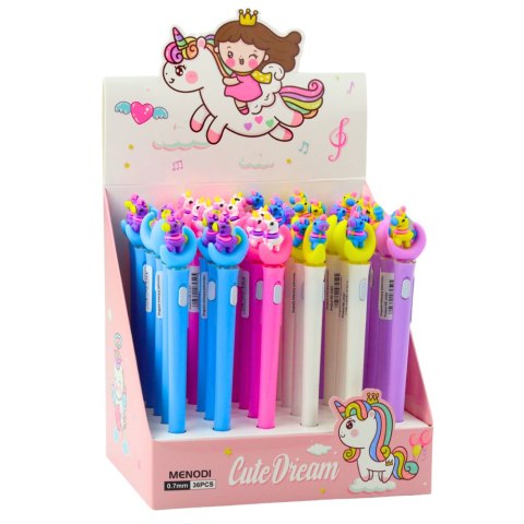 DŁUGOPIS ŚWIECĄCY JEDNOROŻEC NA KSIĘŻYCU NIEBIESKI TUSZ 0.7MM MIX