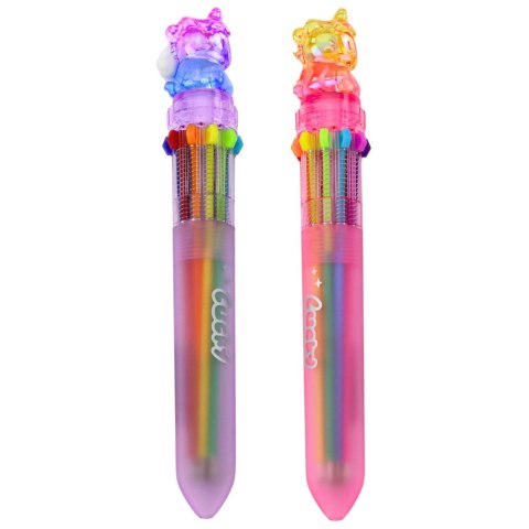 DŁUGOPIS Z JEDNOROŻCEM WIELOKOLOROWY AUTOMATYCZNY DLA DZIECI 10W1 MIX