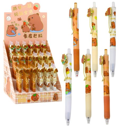 DŁUGOPIS ŻELOWY KAPIBARA NIEBIESKI TUSZ 0.5MM 14CM MIX