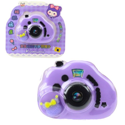 GUMKA DO MAZANIA APARAT FOTOGRAFICZNY OTWIERANY GADŻET FIOLETOWY