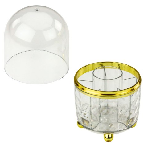 ORGANIZER NA PĘDZLE I KOSMETYKI OBROTOWY 360° Z OSŁONĄ PRZEŹROCZYSTY