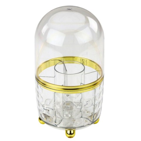 ORGANIZER NA PĘDZLE I KOSMETYKI OBROTOWY 360° Z OSŁONĄ PRZEŹROCZYSTY