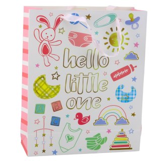 TORBA PREZENTOWA NA NARODZINY DZIECKA HELLO LITTLE ONE 32 X 26 X 10 CM