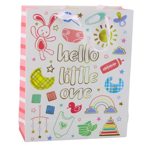 TORBA PREZENTOWA NA NARODZINY DZIECKA HELLO LITTLE ONE 32 X 26 X 10 CM