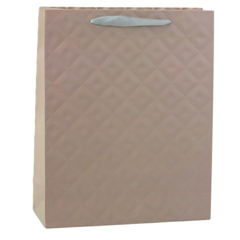 TORBA PREZENTOWA Z TŁOCZENIEM BEŻOWA 32 X 26 X 10CM