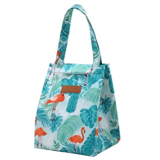 TORBA TERMICZNA IZOLACYJNA ŚNIADANIOWA LUNCH BAG LIŚCIE FLAMINGI 25CM