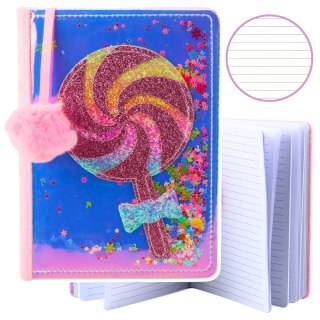 ZESZYT NOTATNIK W LINIE LIZAK KONFETTI HOLOGRAFICZNY A5 80 KARTEK