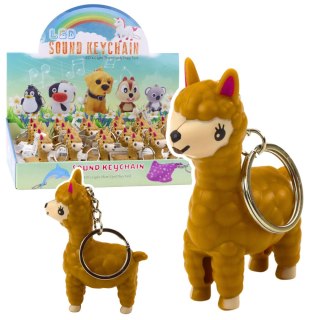 BRELOK DO KLUCZY PLECAKA LAMA ALPAKA LATARKA LED DŹWIĘKI