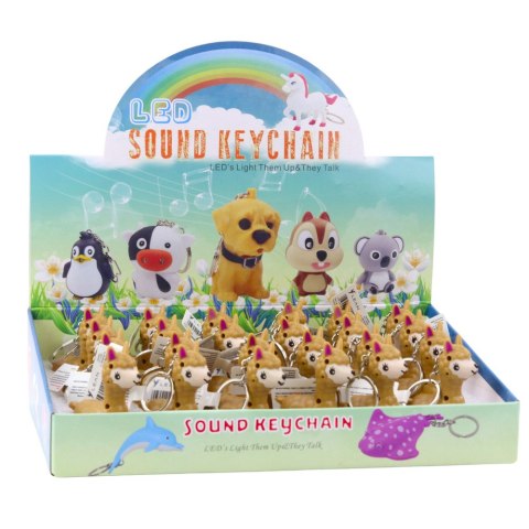 BRELOK DO KLUCZY PLECAKA LAMA ALPAKA LATARKA LED DŹWIĘKI