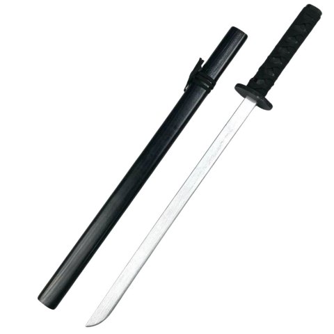 DREWNIANA KATANA MIECZ DO ZABAWY TRENINGU REKWIZYT CZARNY 70CM