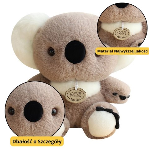 MASKOTKA PLUSZOWA PRZYTULANKA MIŚ KOALA SZARY 23CM