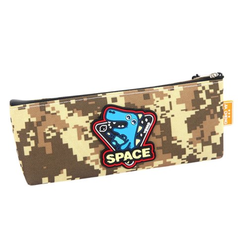 PIÓRNIK PRZYBORNIK KOSMICZNY DINOZAUR PIKSELE KHAKI 20X8CM