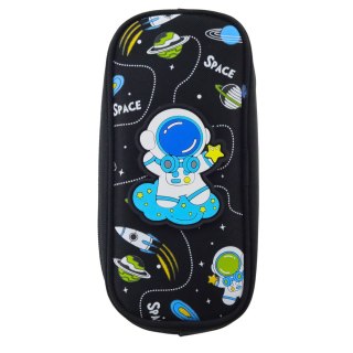 PIÓRNIK SZKOLNY KOSMOS KOSMONAUTA DWIE KIESZENIE CZARNY