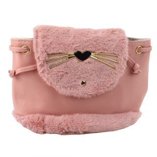 PLECAK DZIECIĘCY PLUSZOWY USZY REGULOWANY PASEK RÓŻOWY 22CM 4L