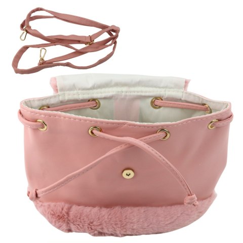 PLECAK DZIECIĘCY PLUSZOWY USZY REGULOWANY PASEK RÓŻOWY 22CM 4L