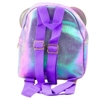 PLECAK DZIECIĘCY Z CEKINAMI MYSZKA USZY FIOLETOWY 22CM 3L