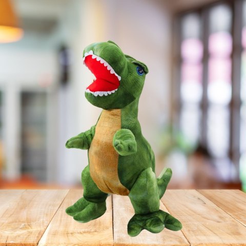 PLUSZOWA MASKOTKA PRZYTULANKA DINOZAUR Z TEKSTURĄ SKÓRY ZIELONY 45CM