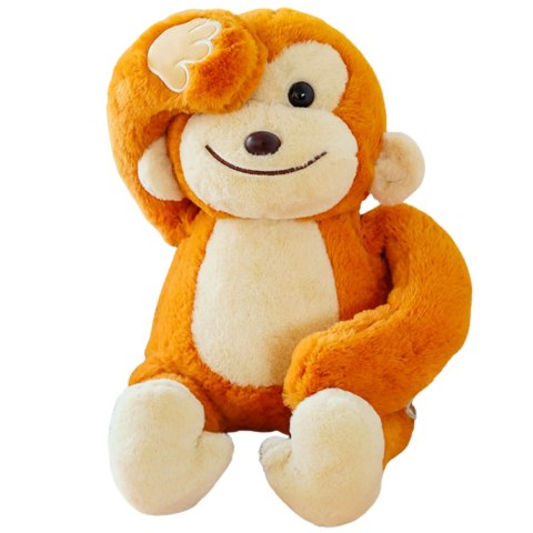 PLUSZOWA MASKOTKA PRZYTULANKA MAŁPKA Z MAGNESAMI BRĄZOWA 23CM