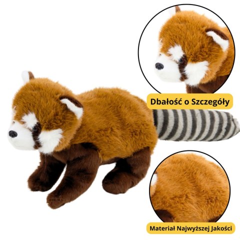 PLUSZOWA MASKOTKA PRZYTULANKA PANDA CZERWONA 45CM