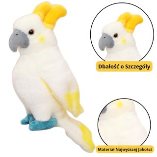 PLUSZOWA MASKOTKA PRZYTULANKA PAPUGA KAKADU BIAŁA 35CM