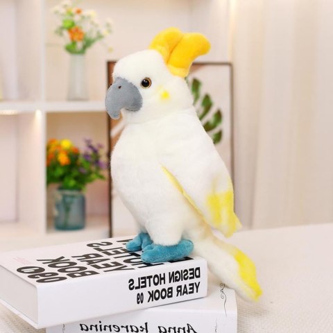 PLUSZOWA MASKOTKA PRZYTULANKA PAPUGA KAKADU BIAŁA 35CM