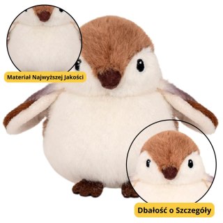 PLUSZOWA MASKOTKA PRZYTULANKA PTAK WRÓBEL BRĄZOWY 12CM