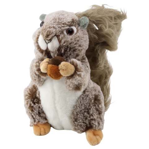 PLUSZOWA MASKOTKA PRZYTULANKA WIEWIÓRKA Z ORZESZKIEM BRĄZOWA 18CM