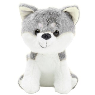 PLUSZOWA MASKOTKA PRZYTULANKA WILK BIAŁO SZARY 20CM