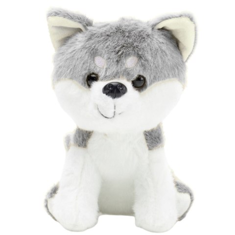 PLUSZOWA MASKOTKA PRZYTULANKA WILK BIAŁO SZARY 20CM
