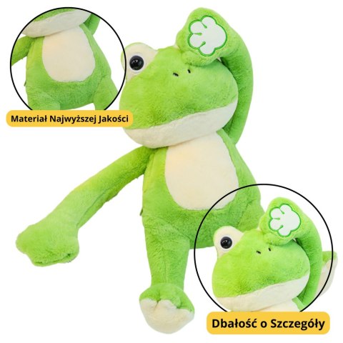 PLUSZOWA MASKOTKA PRZYTULANKA ŻABA Z MAGNESAMI ZIELONA 23CM