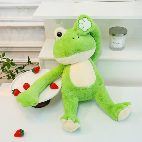 PLUSZOWA MASKOTKA PRZYTULANKA ŻABA Z MAGNESAMI ZIELONA 23CM