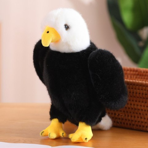 PLUSZOWY ORZEŁ PTAK PLUSZAK MASKOTKA PRZYTULANKA CZARNO BIAŁY 25CM