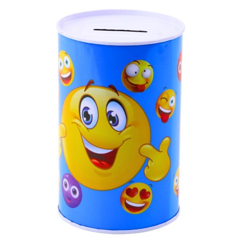 SKARBONKA METALOWA EMOTKI NIEBIESKA BRĄZOWA 13 X 8CM